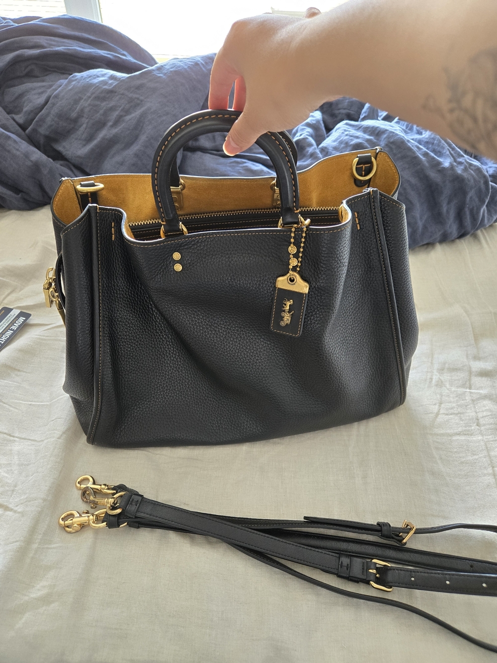 *RETIRED* Coach Rogue 39 Pebbled Leather Black